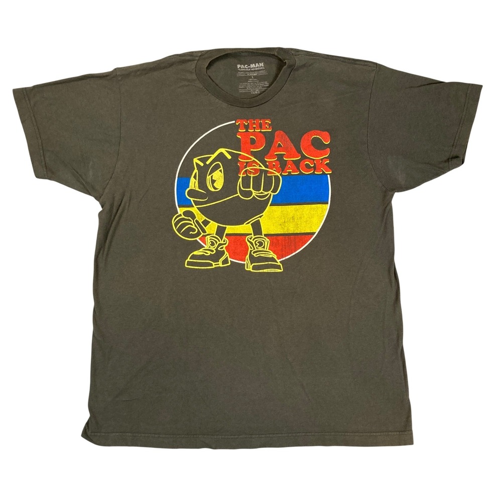 Pac-Man The Pac Is Back Graphic T-Shirt Mens Large Fifth Sun Gray Cotton Tee